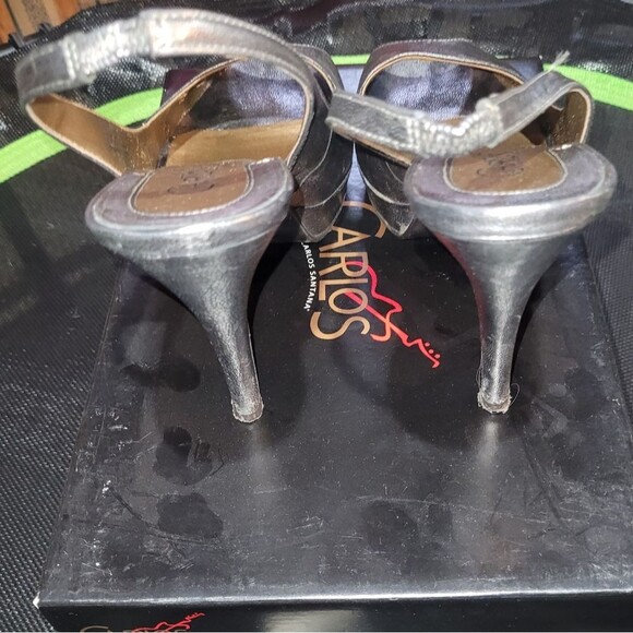 Carlos Santana Elise Lead Metallic Heels in Silver/Pewter EUC Size 8.5 - Picture 2 of 8